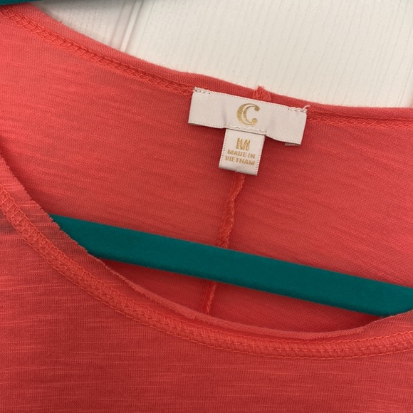 Charming Charlie salmon pink M 3/4 sleeve blouse - Picture 2 of 2